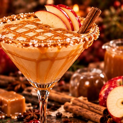 Salted Caramel Apple Martini, shown as a serving suggestion