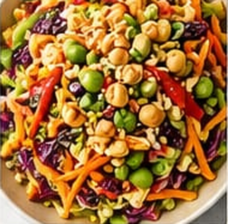 Thai Peanut Edamame Crunch Salad, shown as a serving suggestion