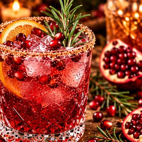 Pomegranate Rosemary Holiday Spritz, shown as a serving suggestion