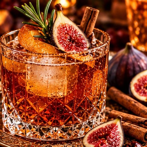 Brown Sugar Fig Old Fashioned, shown as a serving suggestion