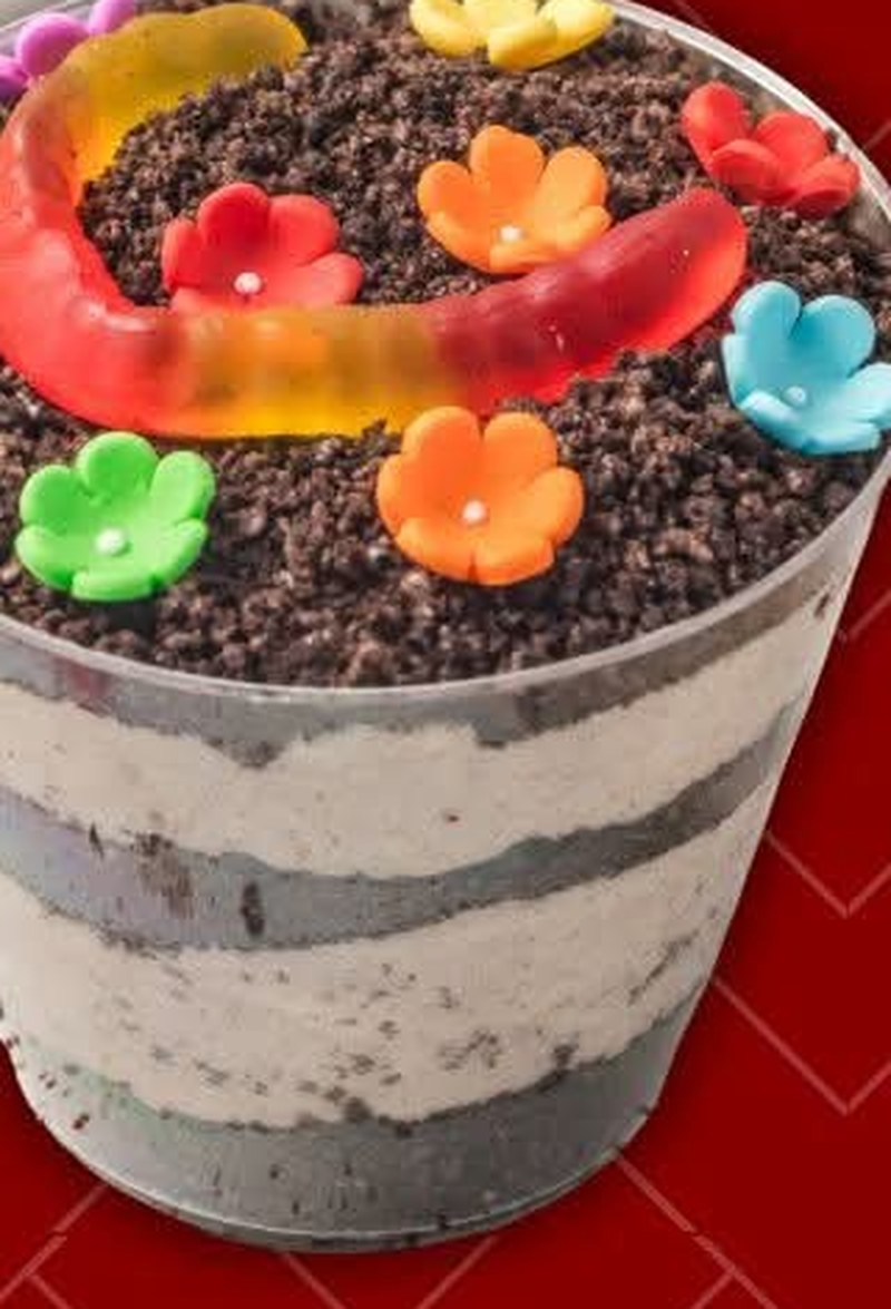 Chocolate Dirt Cups, shown as a serving suggestion