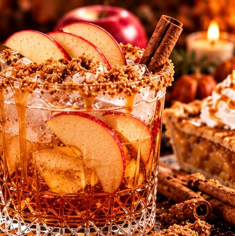 Apple Pie Old Fashioned, shown as a serving suggestion