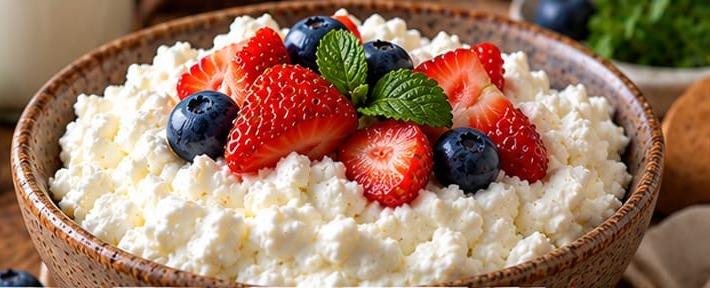 Homemade Cottage Cheese, shown as a serving suggestion