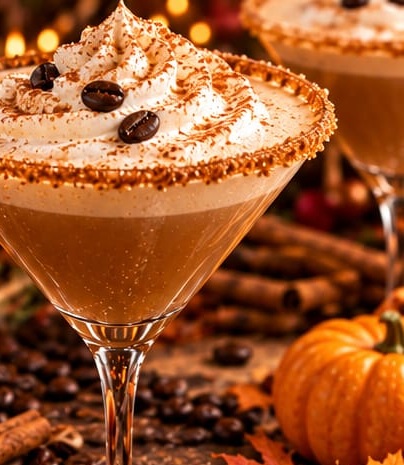 Pumpkin Crème Espresso Martini, shown as a serving suggestion
