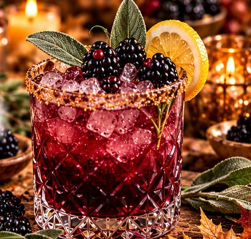 Blackberry Sage Bourbon Smash, shown as a serving suggestion