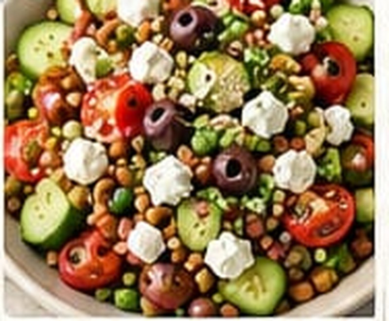 Greek Lentil Salad, shown as a serving suggestion