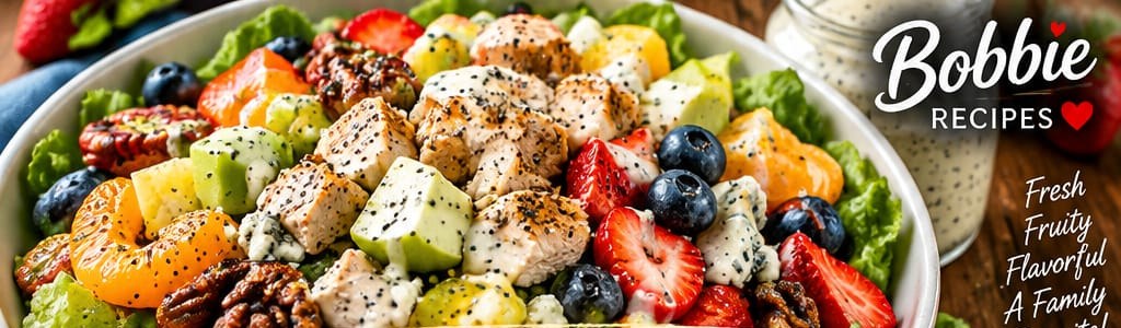 Portillo's Style Poppy Seed Salad with Chicken and Fruit, shown as a serving suggestion