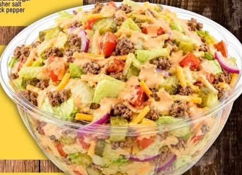 Cheeseburger Salad, shown as a serving suggestion