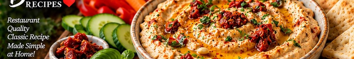 Sun-Dried Tomato Hummus, shown as a serving suggestion