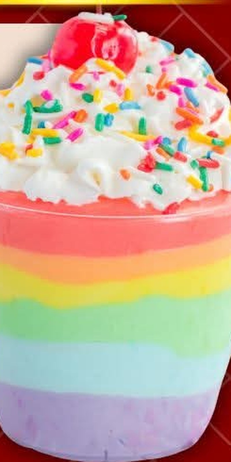 Rainbow Pudding Cups, shown as a serving suggestion