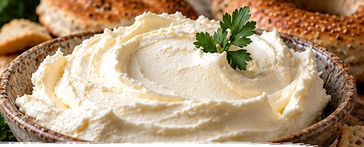 Homemade Cream Cheese, shown as a serving suggestion