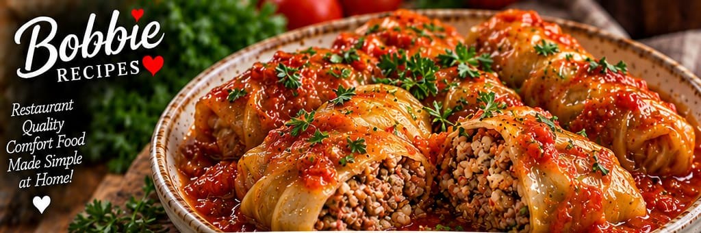 Stuffed Cabbage Rolls, shown as a serving suggestion
