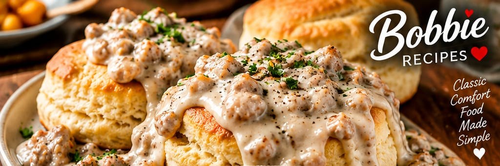 Southern-Style Biscuits & Sausage Gravy, shown as a serving suggestion