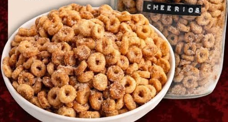 Hot Buttered Oat Cereal & Mini Donuts, shown as a serving suggestion