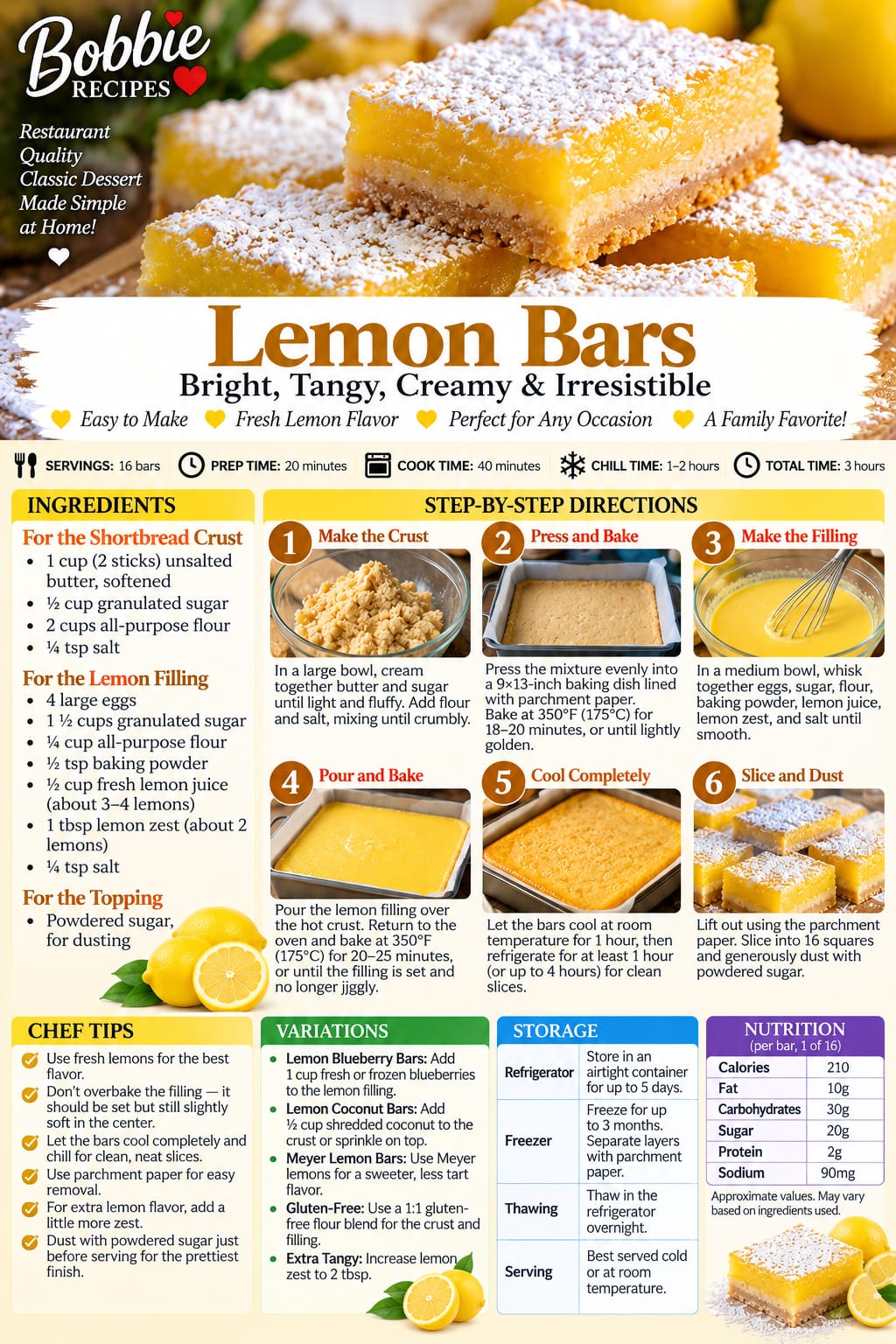 Lemon Bars, shown as a serving suggestion