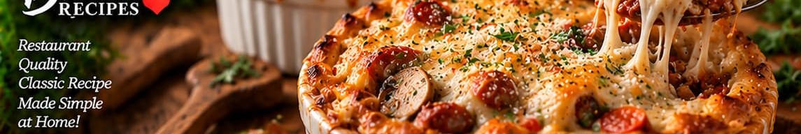 Pizza Pot Pie with Sausage and Mushroom, shown as a serving suggestion