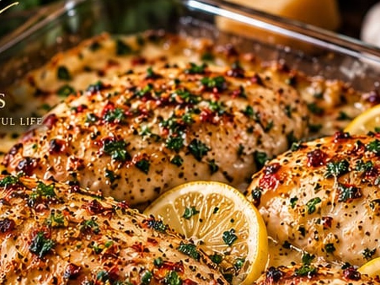 Garlic Parmesan Baked Chicken, shown as a serving suggestion