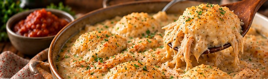 Chicken and Dumplings, shown as a serving suggestion
