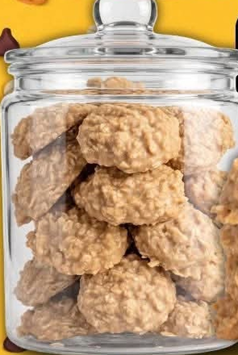 No Bake Peanut Butter Cookies, shown as a serving suggestion