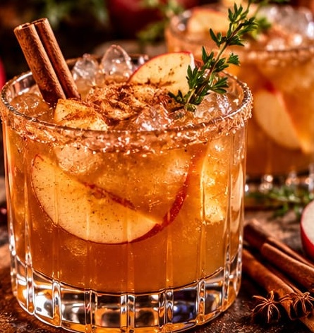 Cinnamon Apple Bourbon Smash, shown as a serving suggestion
