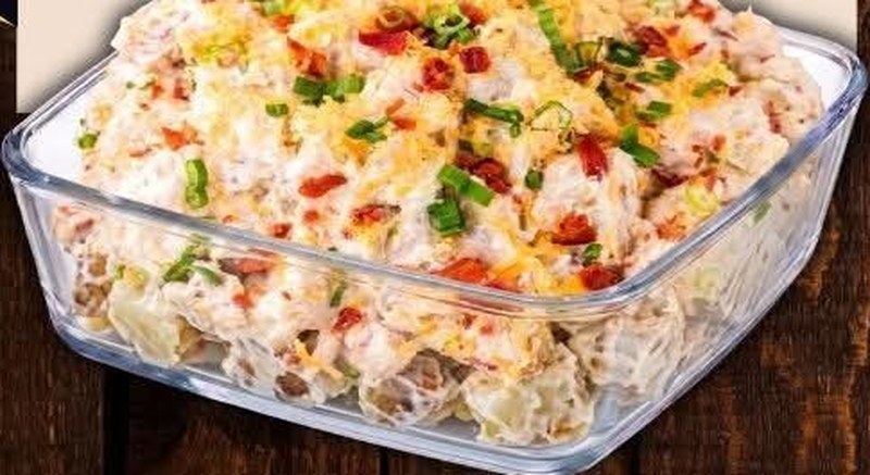 Loaded Baked Potato Salad, shown as a serving suggestion