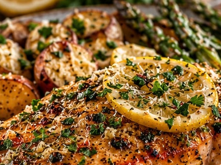 Garlic Herb Butter Salmon, shown as a serving suggestion