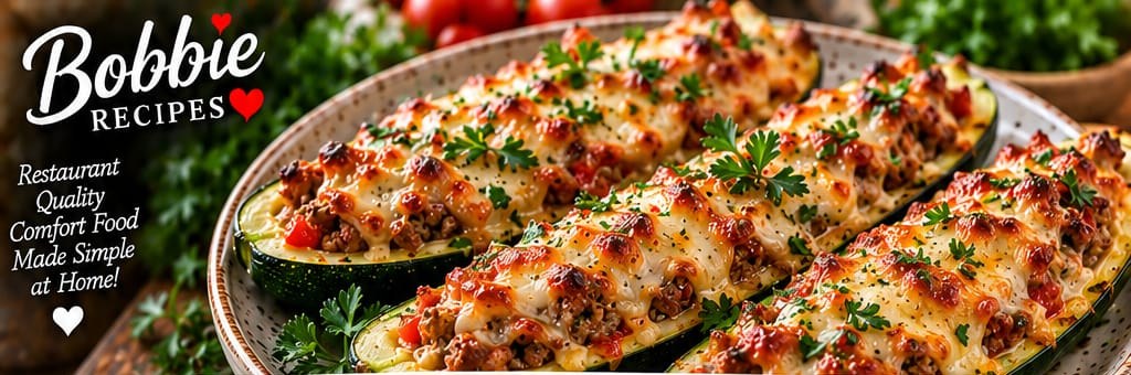 Zucchini Boats, shown as a serving suggestion
