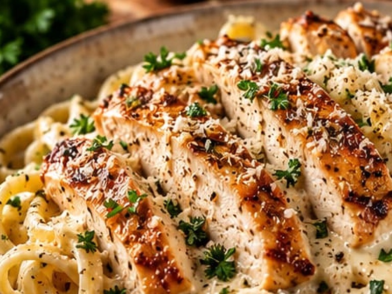 Creamy garlic parmesan chicken pasta, step by step — Bobbie's own photo of the finished dish