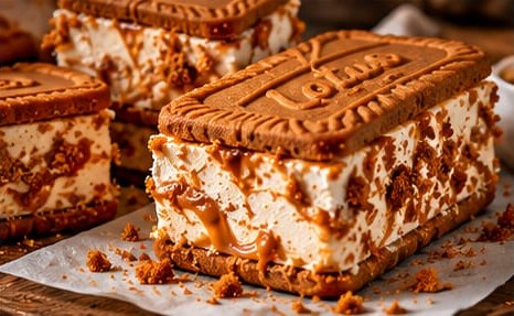 Biscoff Frozen Yogurt Sandwiches, shown as a serving suggestion