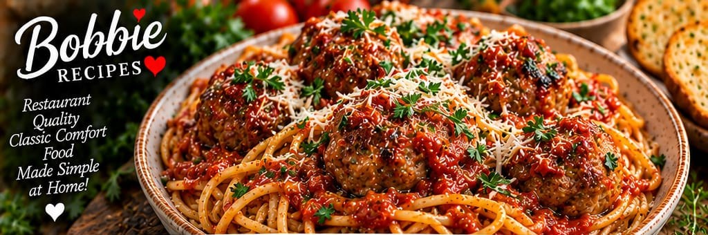 Spaghetti with Meatballs, shown as a serving suggestion
