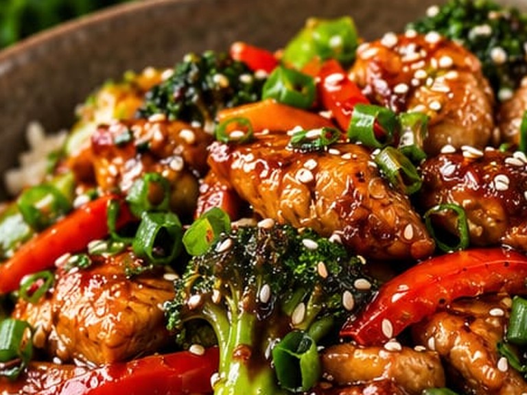 Honey Garlic Chicken Stir-Fry, shown as a serving suggestion