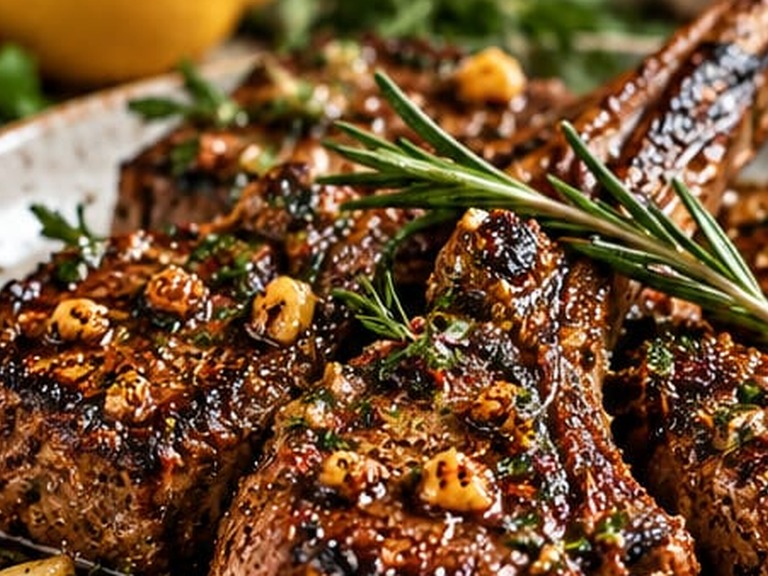 Lemon Garlic Butter Lamb Chops, shown as a serving suggestion