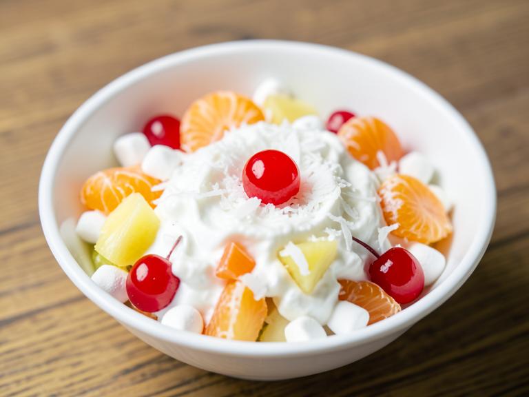Ambrosia Salad, shown as a serving suggestion