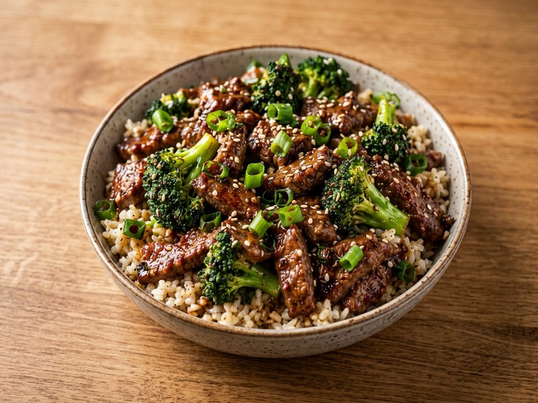 Beef and Broccoli Stir-Fry, shown as a serving suggestion