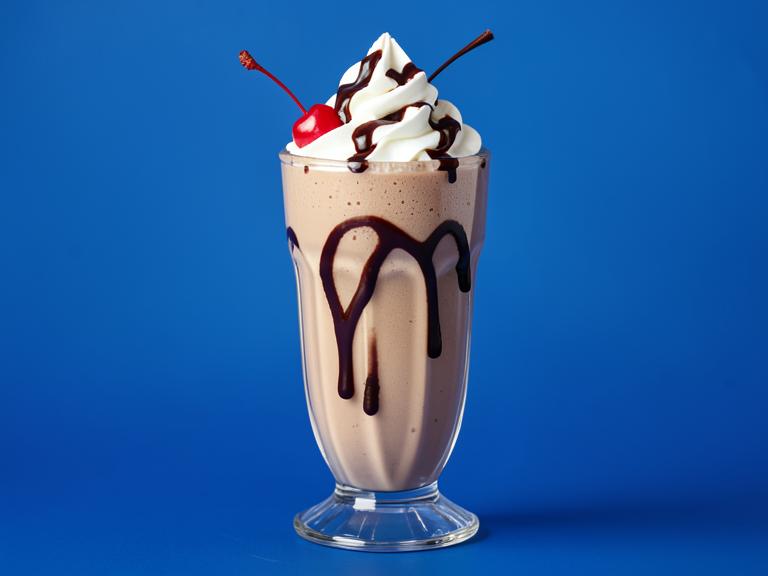 Chocolate Malt Shake, shown as a serving suggestion