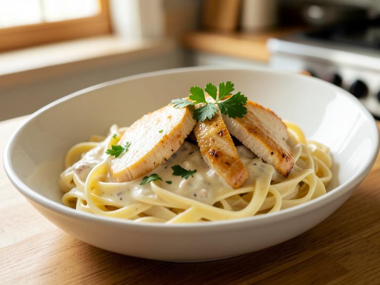 Copycat Creamy Chicken Alfredo, shown as a serving suggestion