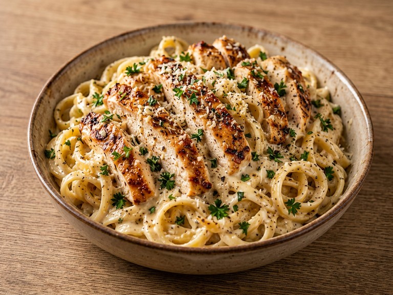 Creamy Garlic Parmesan Chicken Pasta, shown as a serving suggestion
