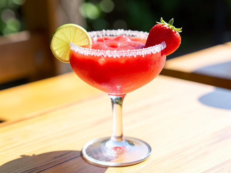 Frozen Strawberry Margarita, shown as a serving suggestion