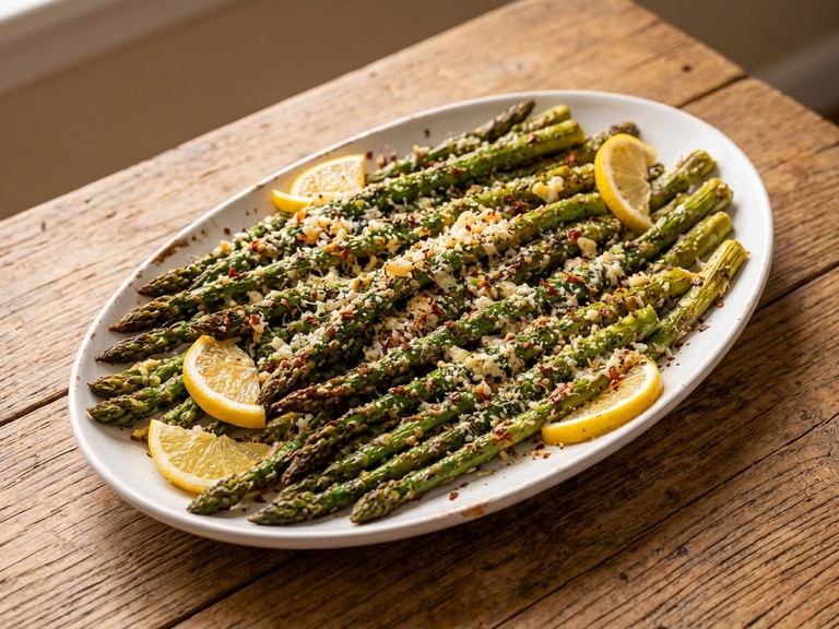 Garlic Parmesan Roasted Asparagus, shown as a serving suggestion