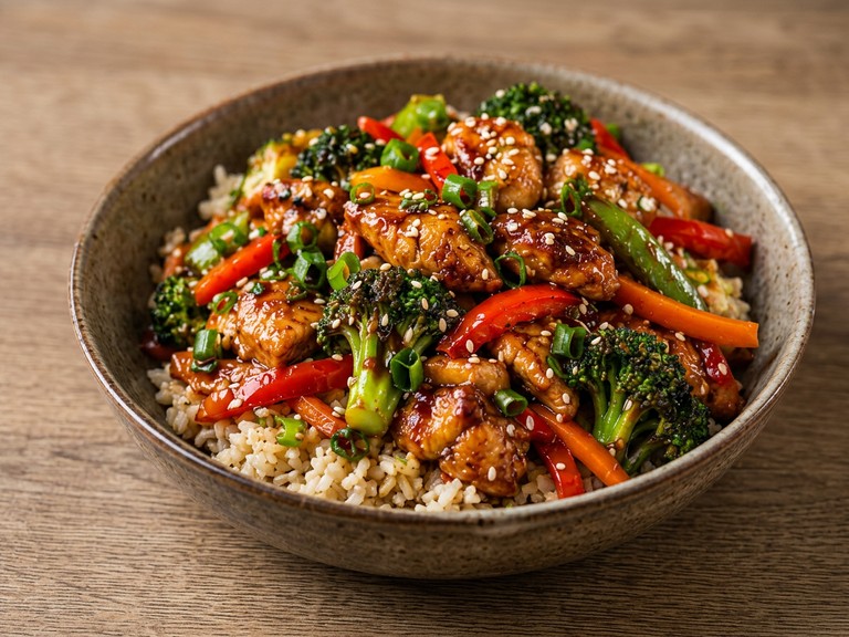 Honey Garlic Chicken Stir-Fry, shown as a serving suggestion