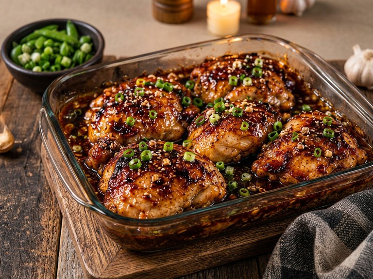 Honey Garlic Chicken Thighs, shown as a serving suggestion