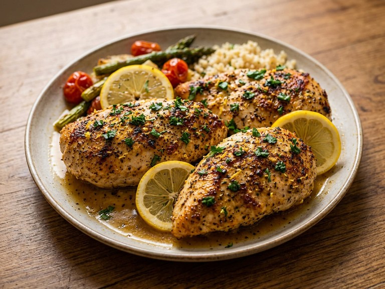 Lemon Pepper Chicken, shown as a serving suggestion