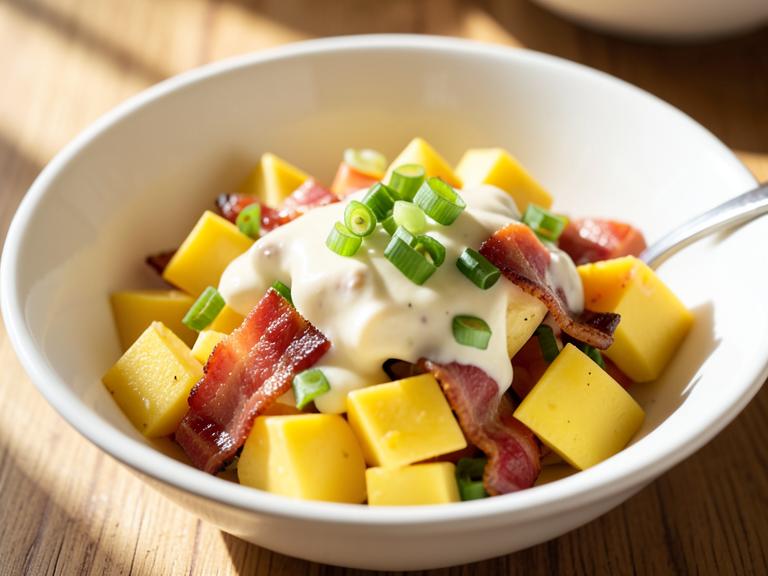 Loaded Baked Potato Salad, shown as a serving suggestion