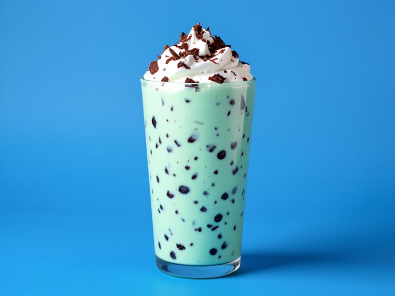 Mint Chocolate Shake, shown as a serving suggestion