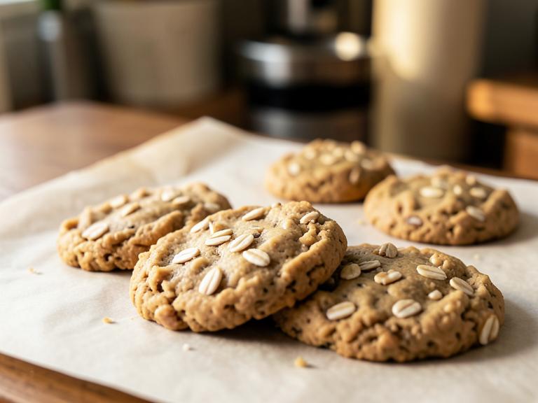 No Bake Peanut Butter Cookies, shown as a serving suggestion