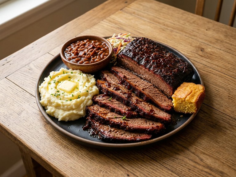 Oven-Roasted BBQ Brisket, shown as a serving suggestion