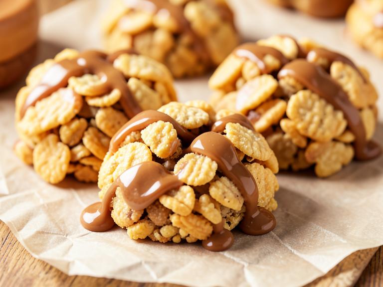 Peanut Butter Cornflake Cookies, shown as a serving suggestion