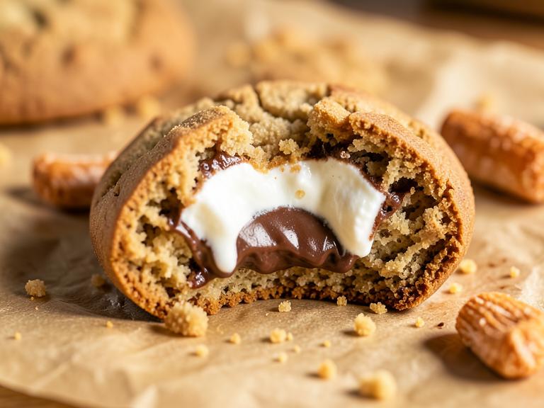 S'mores Stuffed Cookie, shown as a serving suggestion